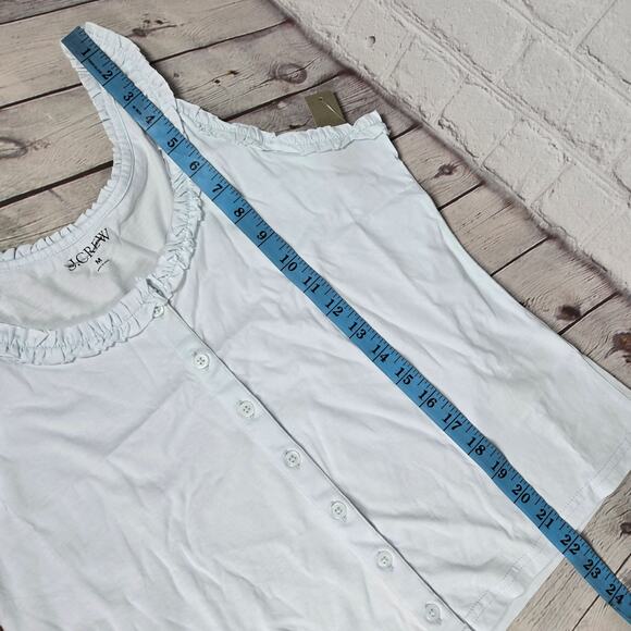 J. Crew Broken-in jersey button-front tank top with ruffle trim CK292 M NWT - Picture 9 of 10